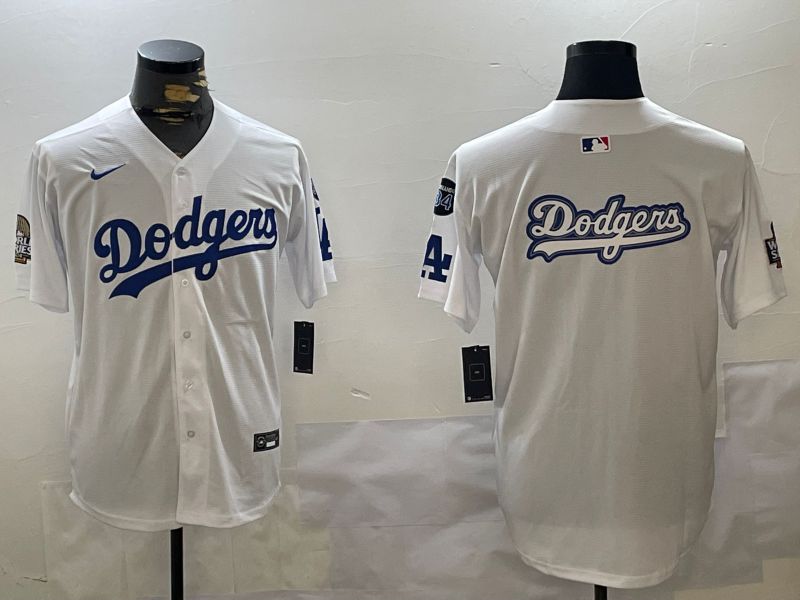 Men Los Angeles Dodgers Blank White Game 2024 Nike MLB Jersey style 11204